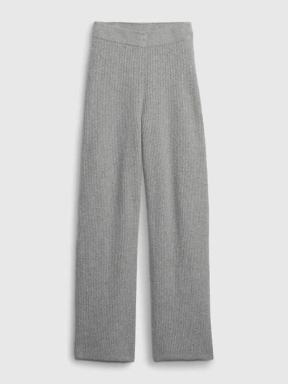 Zara Gray Ribbed Knit Pants Cozy Neutral High Rise Stretch
